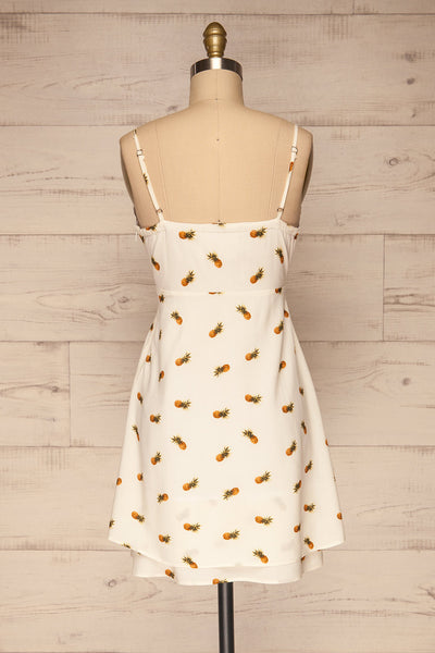 Piechowice White Pineapple Short Dress | La petite garçonne back view