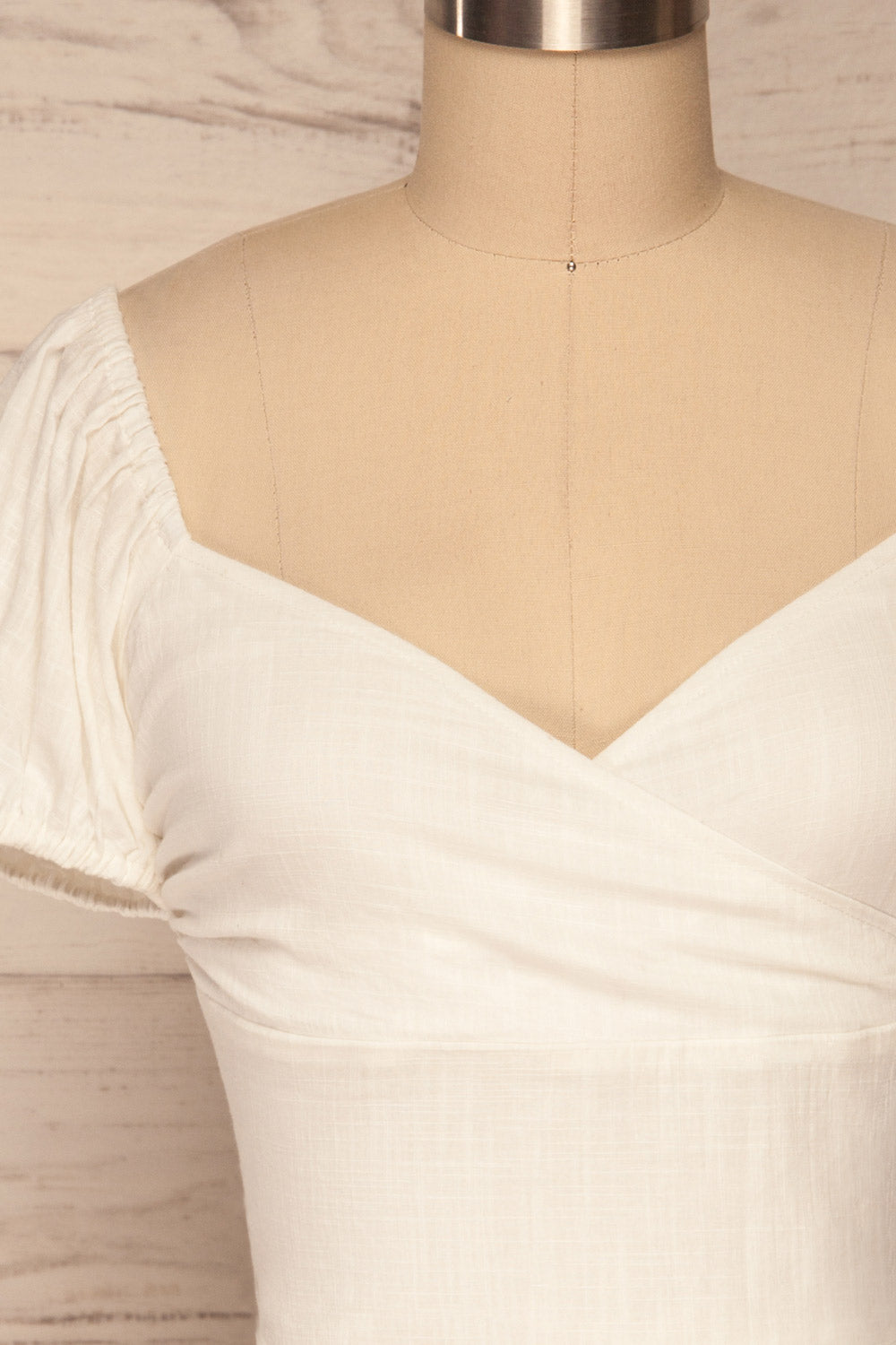 Piensk White Laced Back Crop Top | La petite garçonne front close up