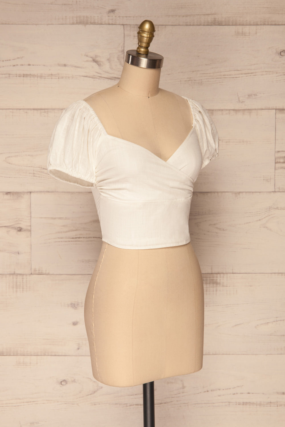 Piensk White Laced Back Crop Top | La petite garçonne side view