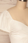 Piensk White Laced Back Crop Top | La petite garçonne side close up