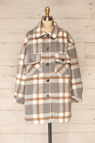 Pietrapaolo Grey Plaid Wool Shirt Jacket | La petite garçonne