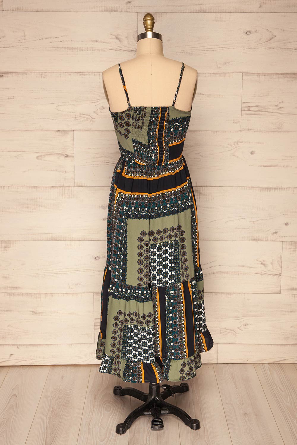 Pilica Leaf Green Paisley Midi Summer Dress | La Petite Garçonne