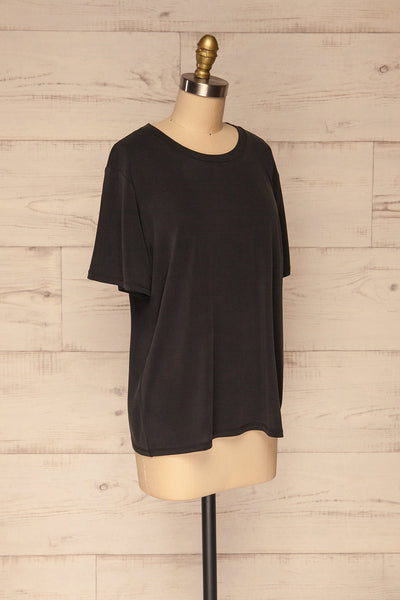 Pinhel Black Basic Loose T-Shirt | La petite garçonne side view
