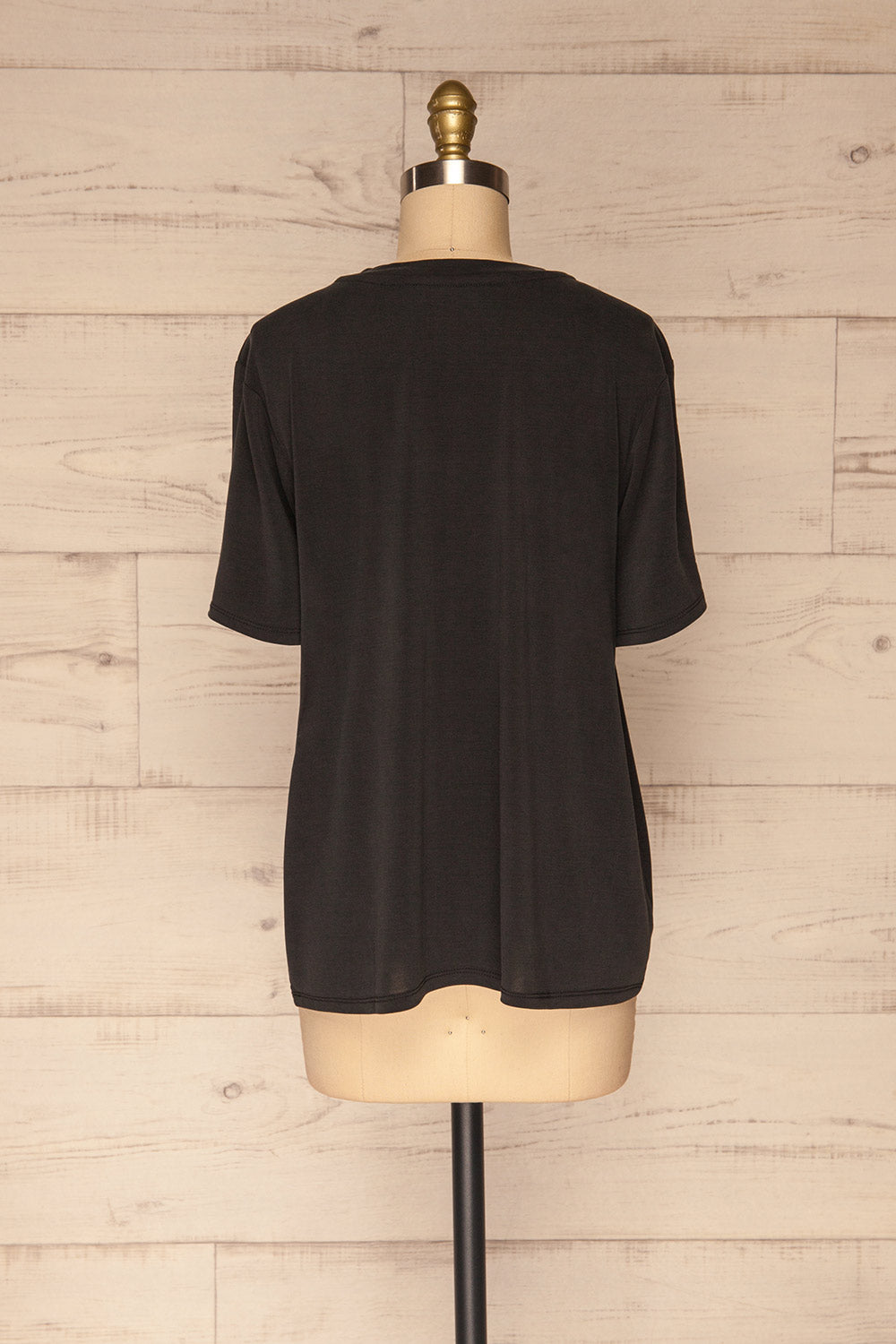 Pinhel Black Basic Loose T-Shirt | La petite garçonne back view 