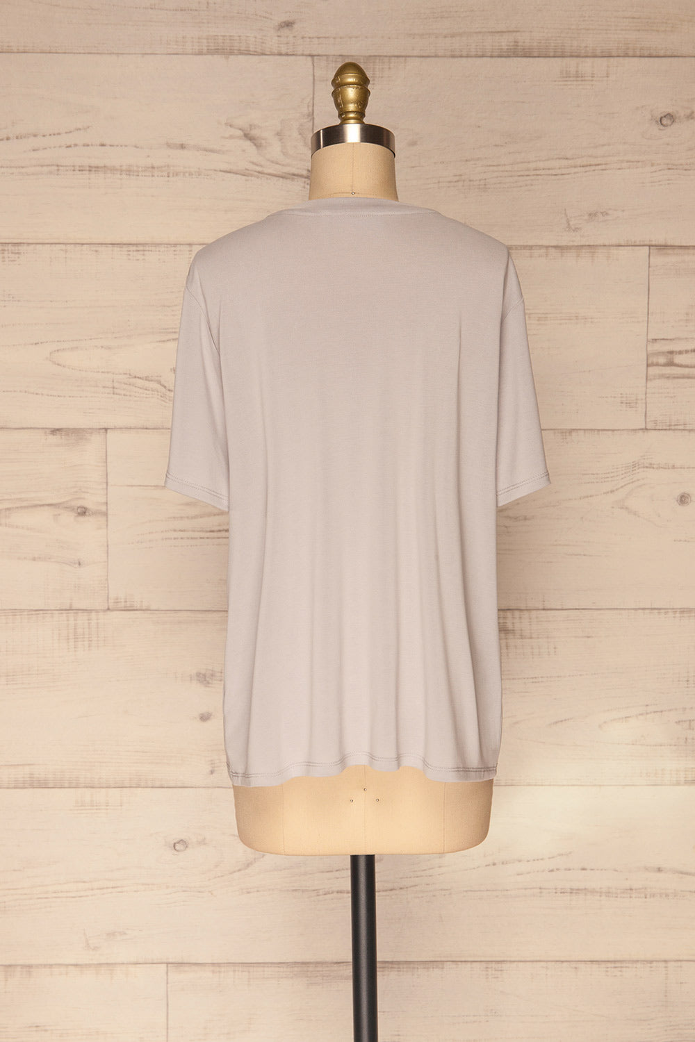 Pinhel Light Grey Basic Loose T-Shirt | La petite garçonne back view 
