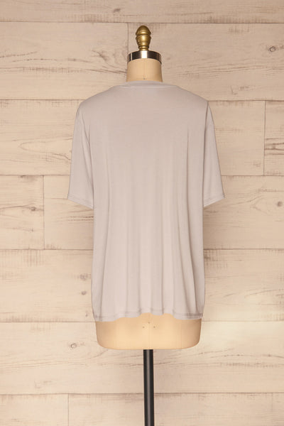 Pinhel Light Grey Basic Loose T-Shirt | La petite garçonne back view