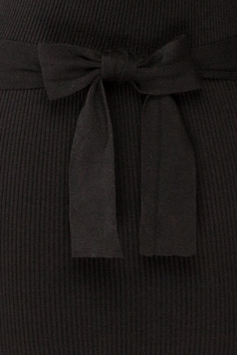 Pirot Black Long Sleeve Wrap Midi Dress | La petite garçonne fabric 