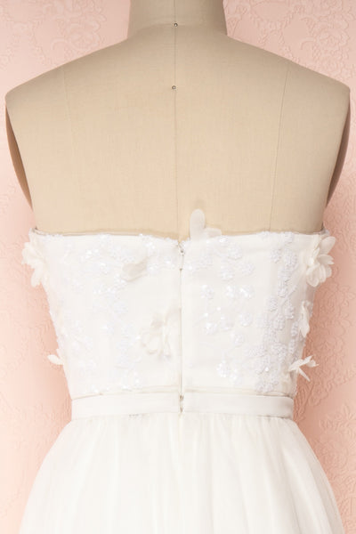 Plaisance Bridal Jumpsuit w/ Removable Tulle Skirt | Boudoir 1861 back close-up
