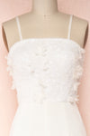 Plaisance Bridal Jumpsuit w/ Removable Tulle Skirt | Boudoir 1861 front close-up sling
