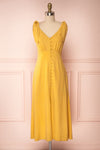 Plaucia Yellow Polka Dot A-Line Midi Dress front view | Boutique 1861