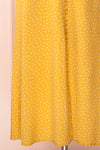 Plaucia Yellow Polka Dot A-Line Midi Dress skirt | Boutique 1861