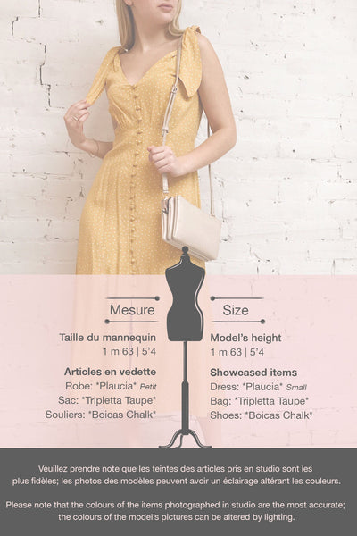 Plaucia Yellow Polka Dot A-Line Midi Dress | Boutique 1861 template