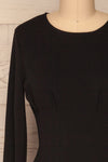 Plockton Black Long Sleeved Cocktail Dress | La Petite Garçonne front close up