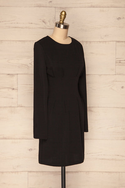 Plockton Black Long Sleeved Cocktail Dress | La Petite Garçonne side view