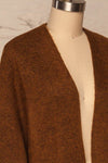 Pniewy Brown Long Knit Cardigan | La petite garçonne side close up