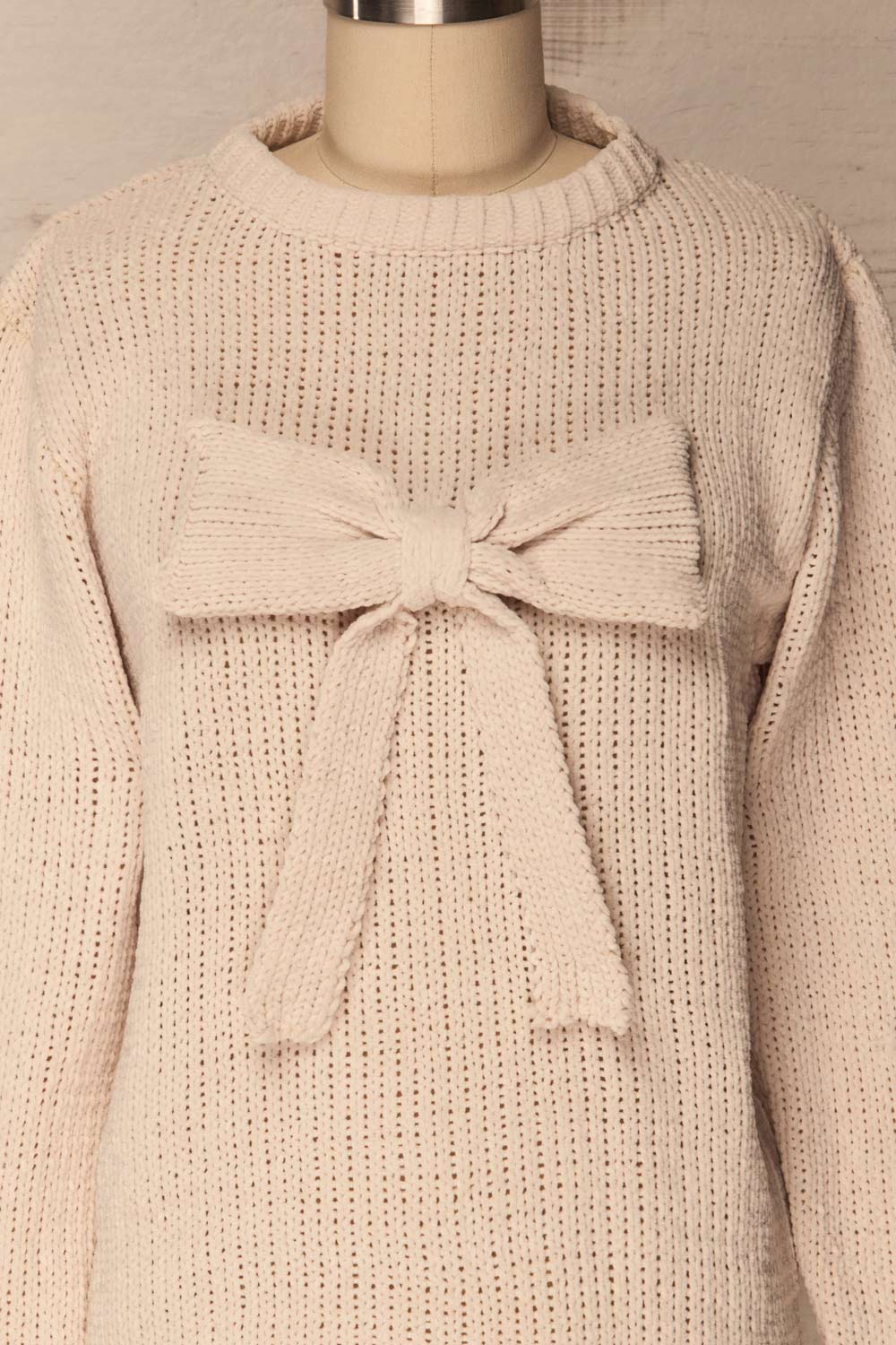 Poeke Jour Cream Knit Sweater with Bow | La Petite Garçonne 2