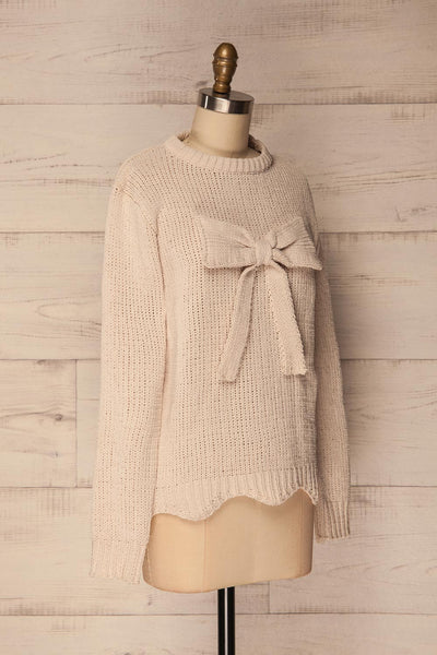 Poeke Jour Cream Knit Sweater with Bow | La Petite Garçonne 3