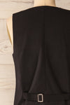 Pogorzela Black Houndstooth V-Neck Vest | La petite garçonne back close-up