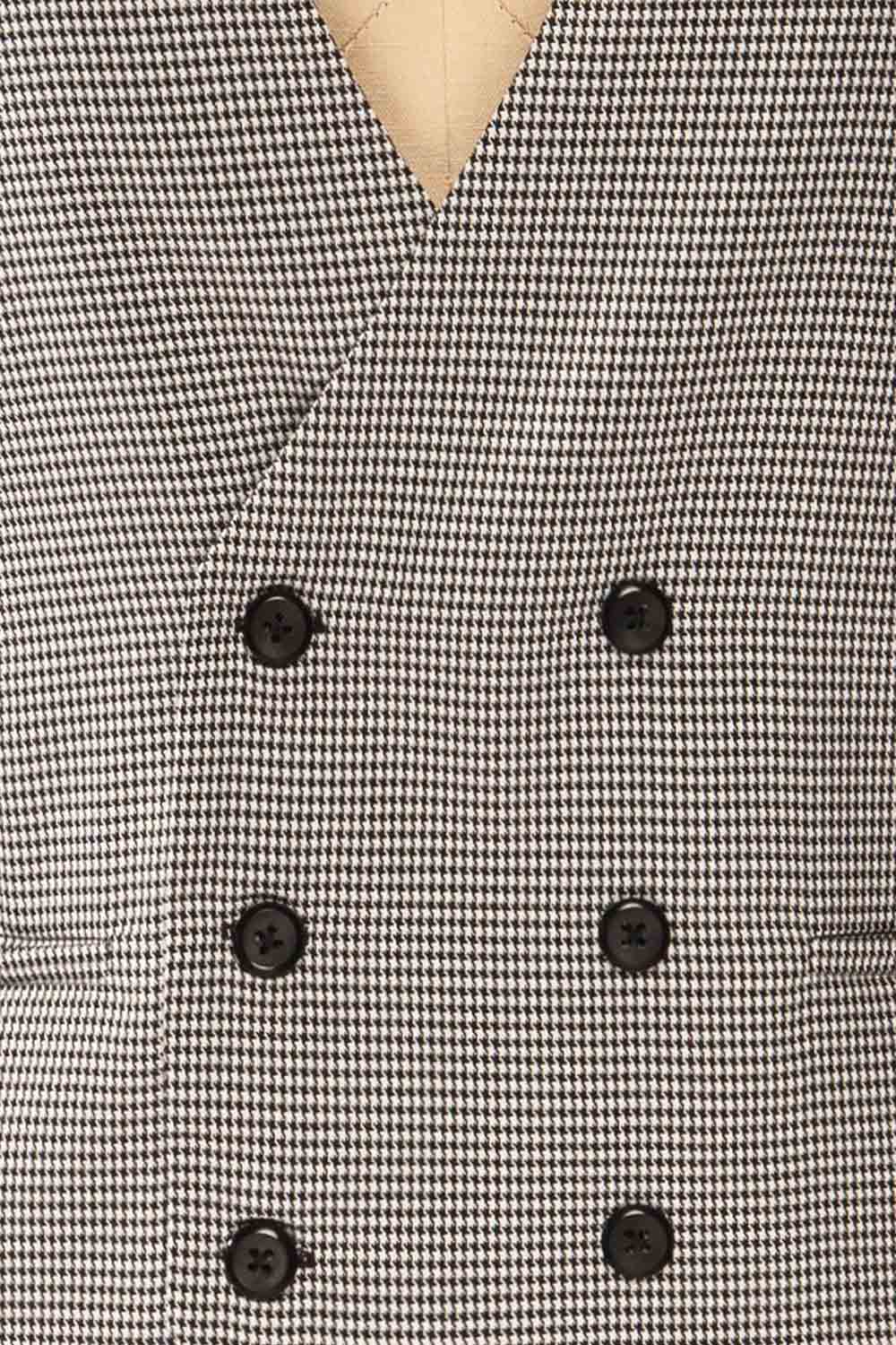 Pogorzela Black Houndstooth V-Neck Vest | La petite garçonne fabric 