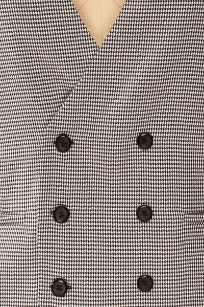 Pogorzela Black Houndstooth V-Neck Vest | La petite garçonne fabric