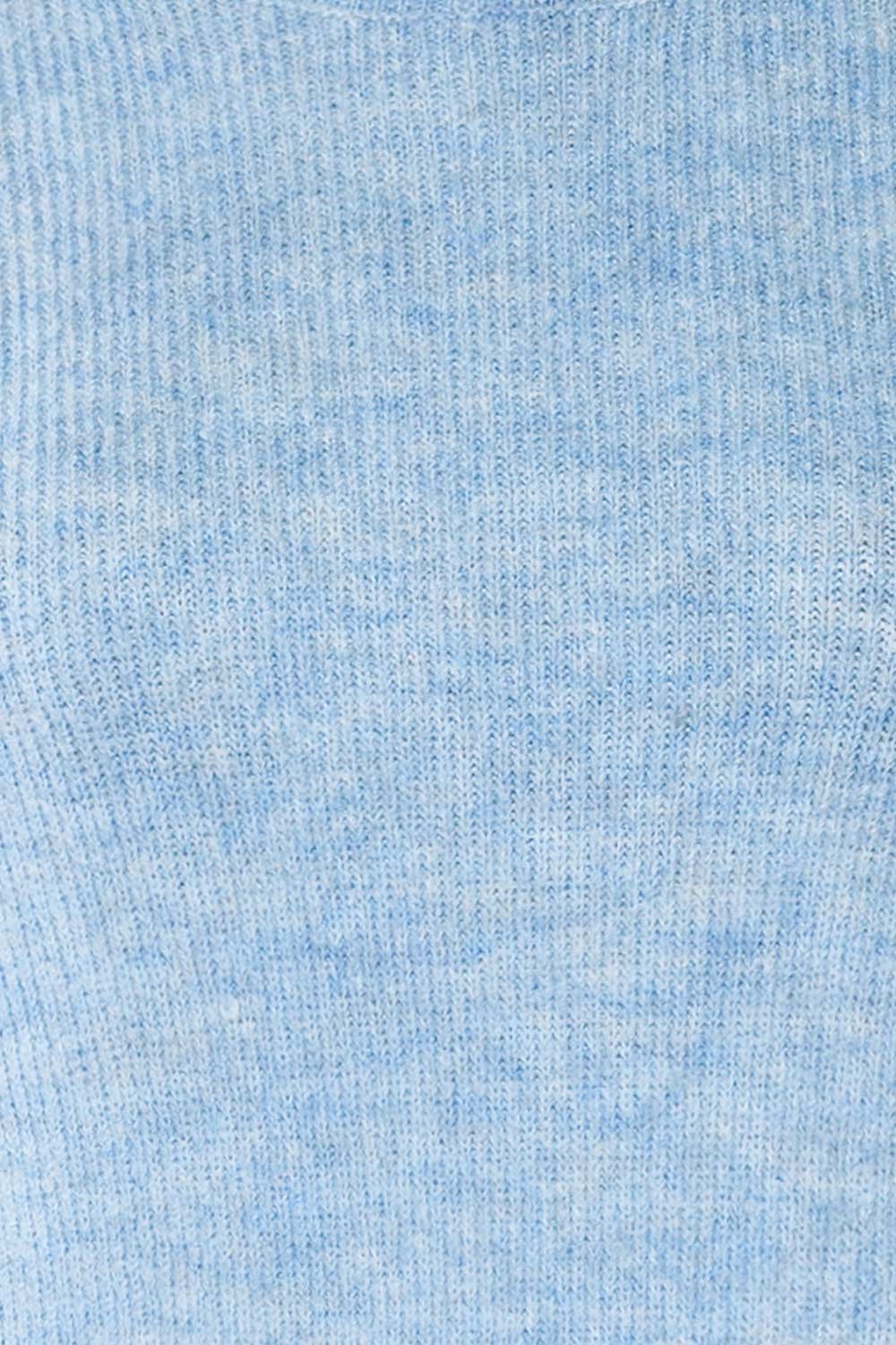 Polikh Blue Puffy Sleeve Knit Top | La petite garçonne fabric 