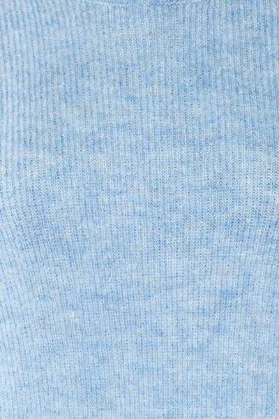 Polikh Blue Puffy Sleeve Knit Top | La petite garçonne fabric