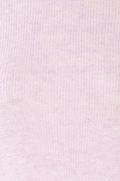 Polikh Lilac Puffy Sleeve Knit Top | La petite garçonne fabric