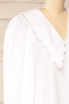 Pombal White Peter Pan Collar Top | La petite garçonne  side close-up