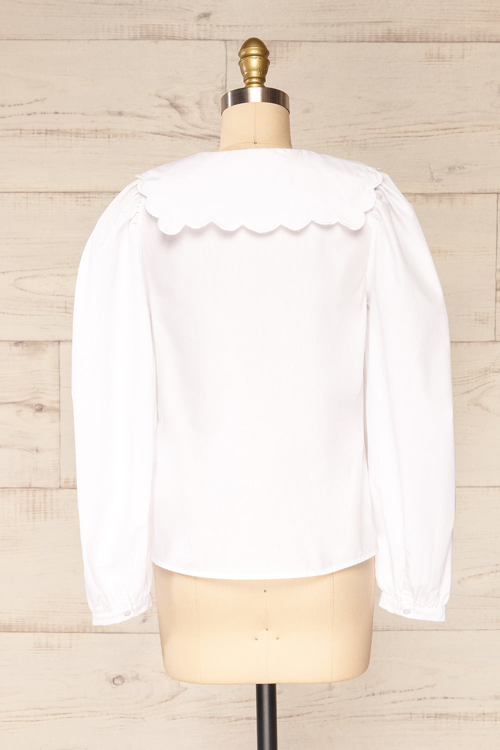 Pombal White Peter Pan Collar Top | La petite garçonne  back view 