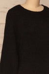 Poorto Black Short Knitted Dress | La petite garçonne side close-up