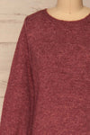 Poorto Dark Pink Short Knitted Dress | La petite garçonne front close-up