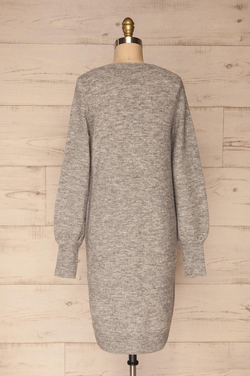 Poorto Grey Short Knitted Dress | La petite garçonne back view 