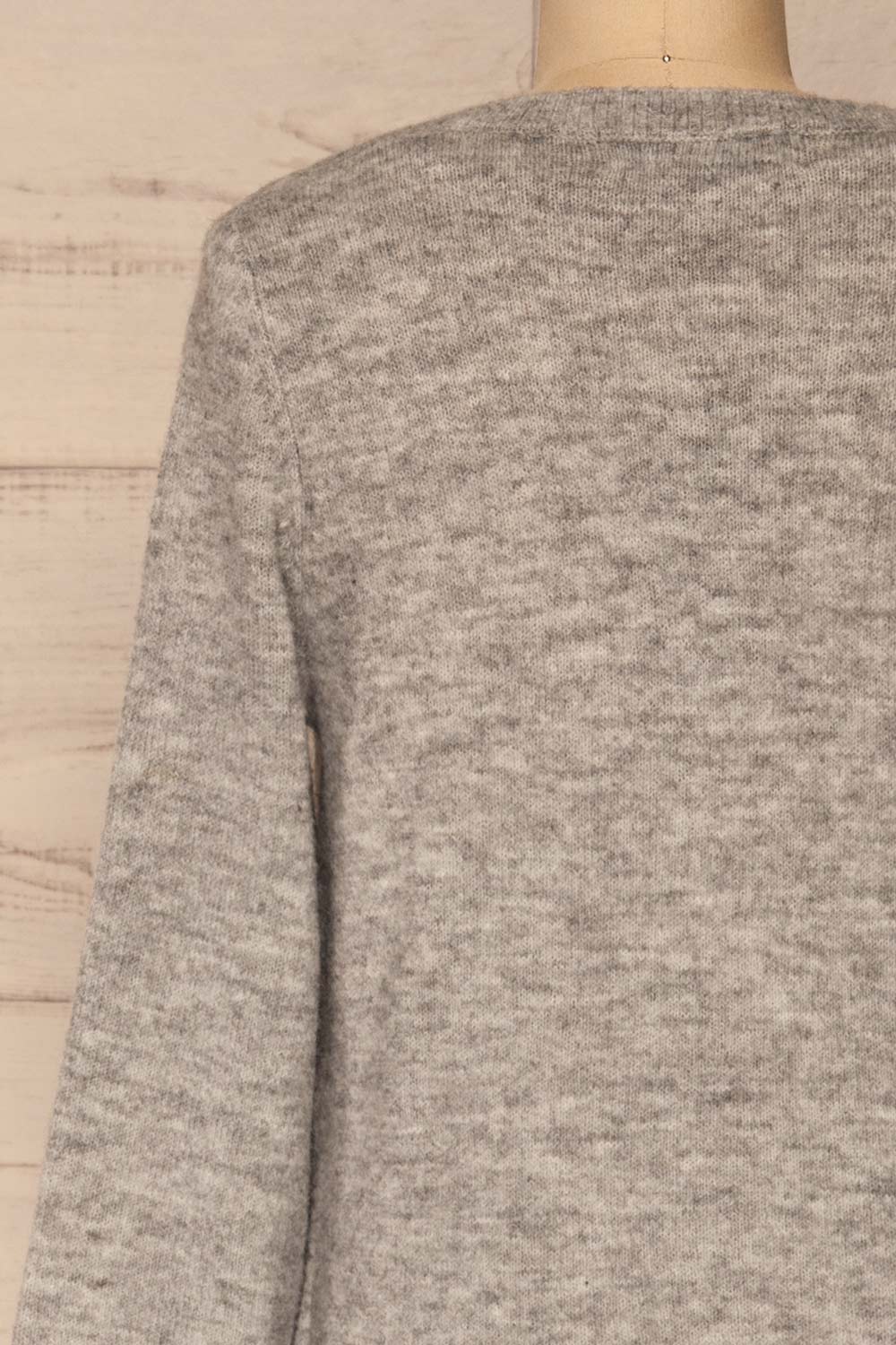 Poorto Grey Short Knitted Dress | La petite garçonne back close-up