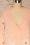 Popoli Pink Floral Fuzzy Sweater | La petite garçonne front close up