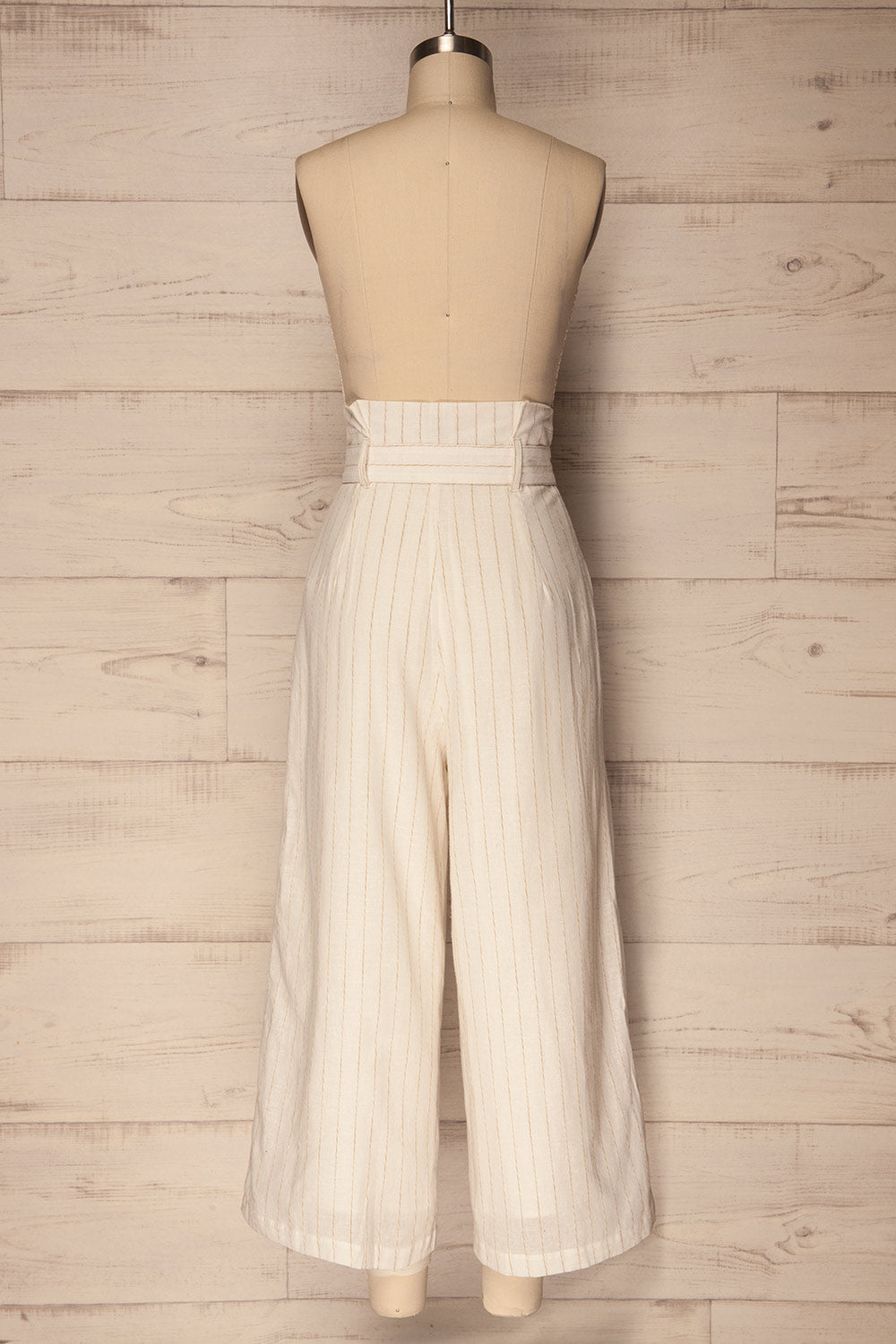 Poreba White & Beige Striped Cropped Pants | La Petite Garçonne 5