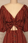 Porrima Striped Dress | Robe Mi-longue | La Petite Garçonne front close-up