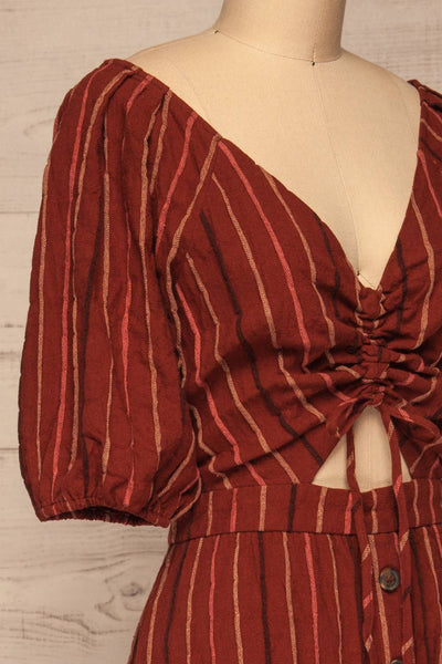 Porrima Striped Dress | Robe Mi-longue | La Petite Garçonne side close-up