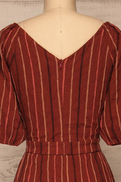 Porrima Striped Dress | Robe Mi-longue | La Petite Garçonne back close-up