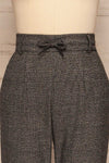 Portalegre Grey Striped Tailored Pants | La petite garçonne front close up