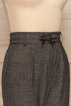 Portalegre Grey Striped Tailored Pants | La petite garçonne side close up