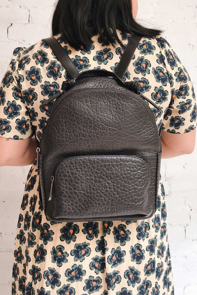 Possum Black Leather Ted Baker Backpack | La Petite Garçonne on model 1