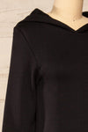 Prague Black Midi Hooded Sweater Dress | La petite garçonne side close-up