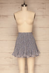 Preveza Blue Floral Ruffle Mini Skirt | La petite garçonne front view