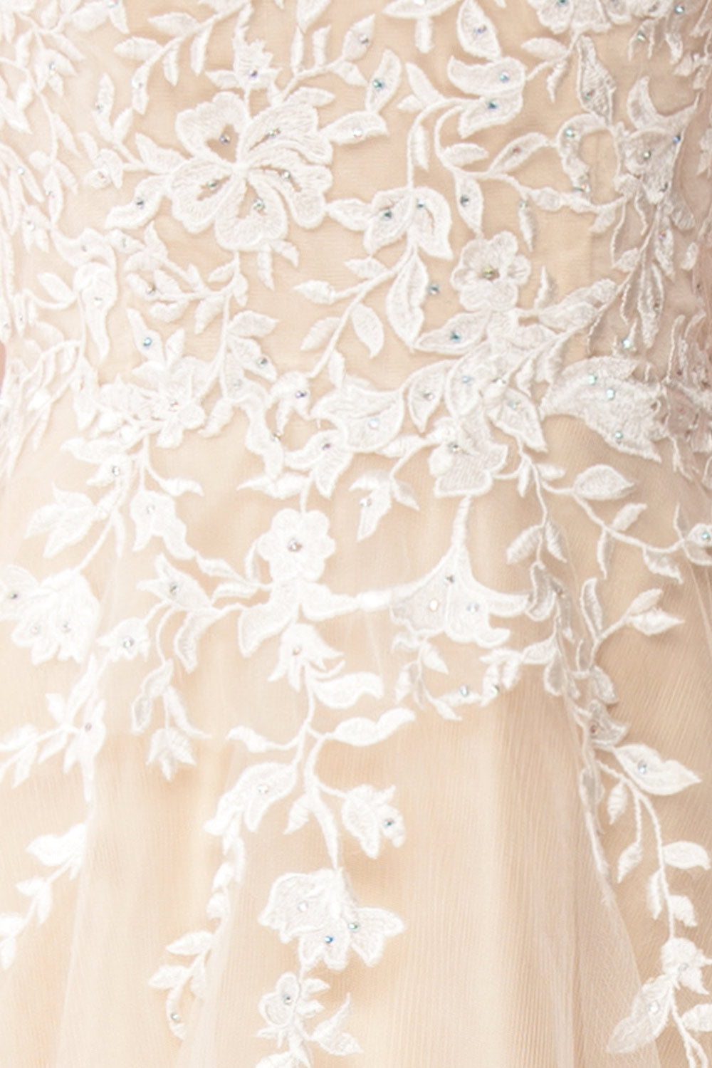 Primrose Beige Embroidered Bridal Dress | Boudoir 1861 fabric 