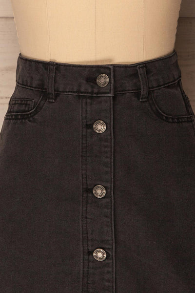 Probichtip Black Denim Button-Up Mini Skirt | La Petite Garçonne 2