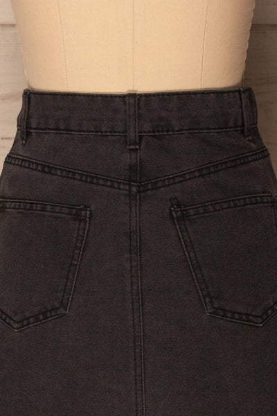 Probichtip Black Denim Button-Up Mini Skirt | La Petite Garçonne 6