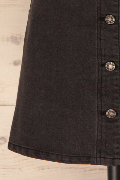 Probichtip Black Denim Button-Up Mini Skirt | La Petite Garçonne 7