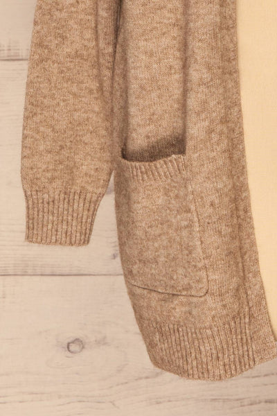 Pszow Beige Knitted Open Cardigan | La petite garçonne bottom