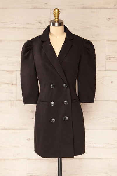 Pyskowice Black Buttoned Blazer Dress | La petite garçonne no belt view