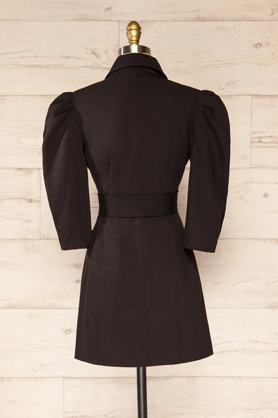 Pyskowice Black Buttoned Blazer Dress | La petite garçonne back view